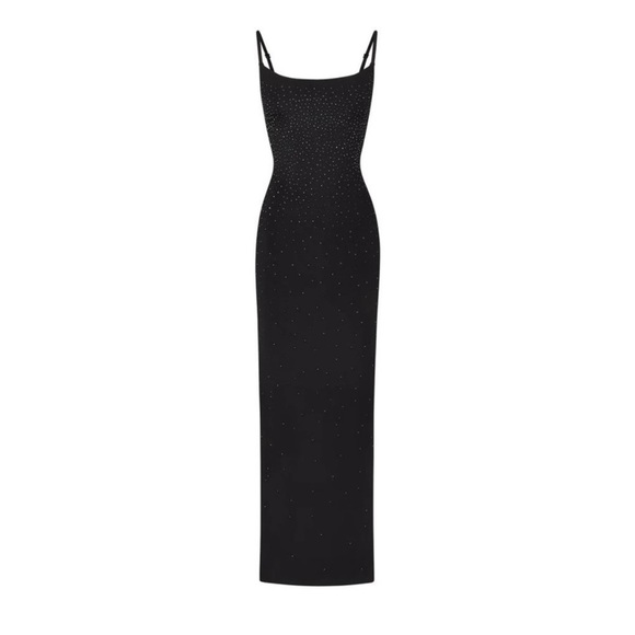 swarovski black dress Skims x Swarovski Dress Review